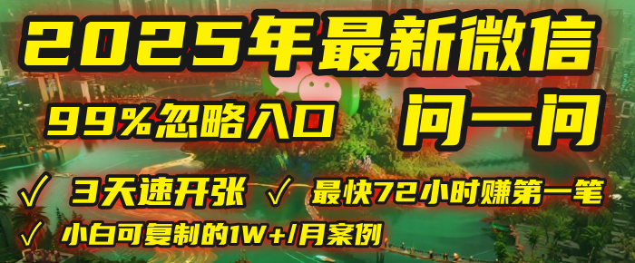 2025年，被99%的人忽视的微信问一问：每天写300字，最快3天就能“开张”赚到第一笔钱，有人已稳定月入1W+！-91集赚创业网