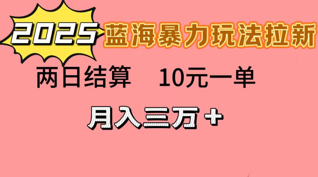 蓝海暴力拉新项目，10元一单，两日结算，月入3w➕-91集赚创业网