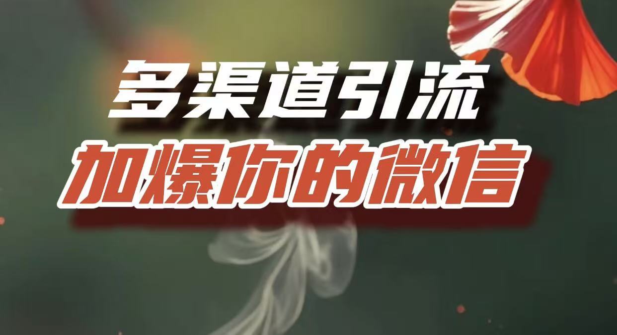 多渠道引流，加爆你的微信，把流量导入到私域，这是每一个想要在互联网赚钱的人必须掌握的底层能力-91集赚创业网