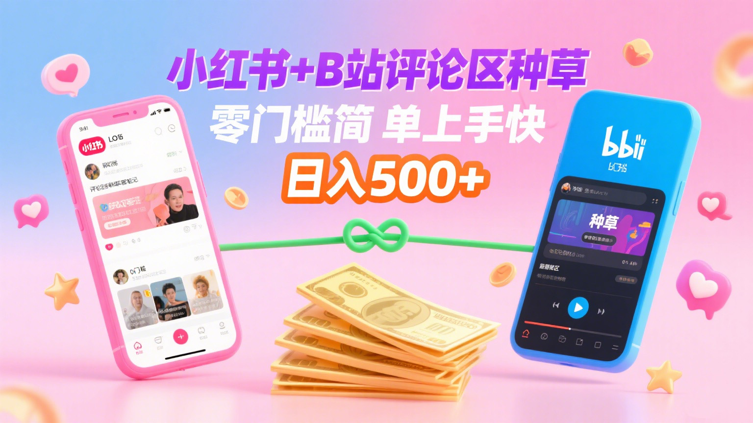 小红书+B站评论区种草，0门槛1分钟一单，只需复制粘贴，日入500+-91集赚创业网