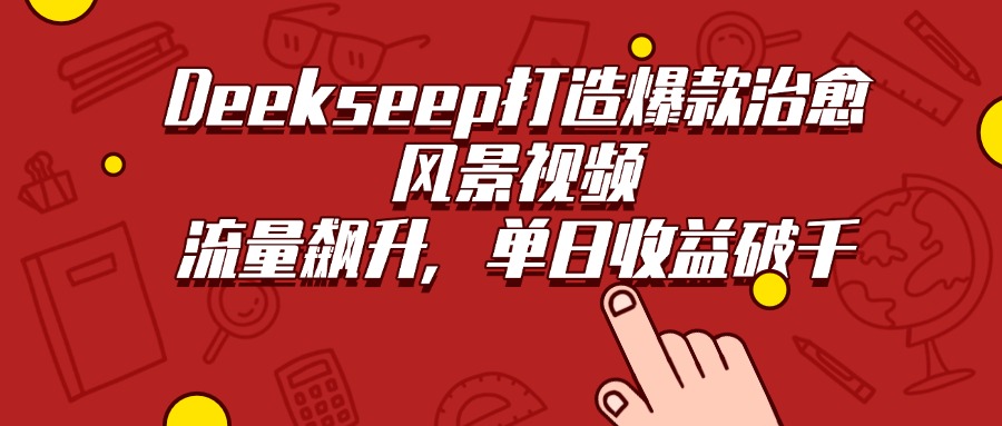 Deekseep打造爆款治愈风景视频，流量飙升，单日收益破千-91集赚创业网