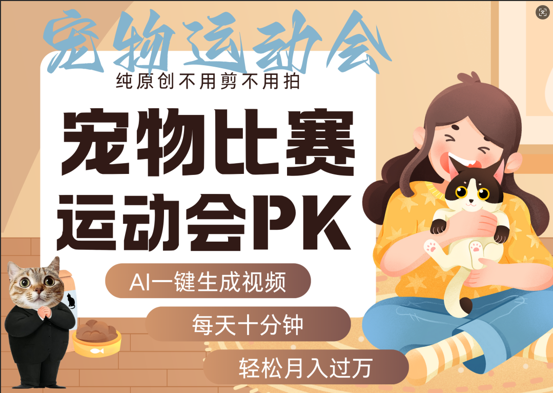 AI萌宠运动员跳水 射击  篮球  足球比赛   每天十分钟 附详细提示词文案库  代替做素材 卖提示词 卖虚拟资料  卖宠物产品 做宠物私人定制产品  带徒弟 带陪跑 卖课  创作者分成 月入5W+-91集赚创业网