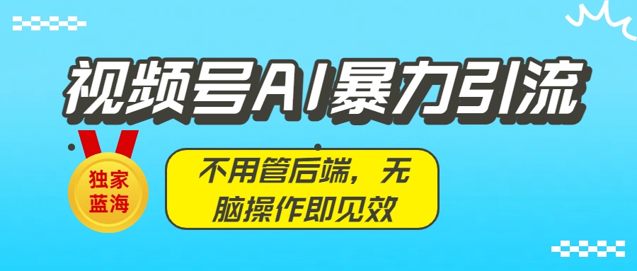 独家蓝海!视频号AI暴力引流:不用管后端,无脑操作即见效-91集赚创业网