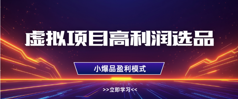 淘宝虚拟店铺高利润玩法，高客单选品技巧，单店月入1W+-91集赚创业网