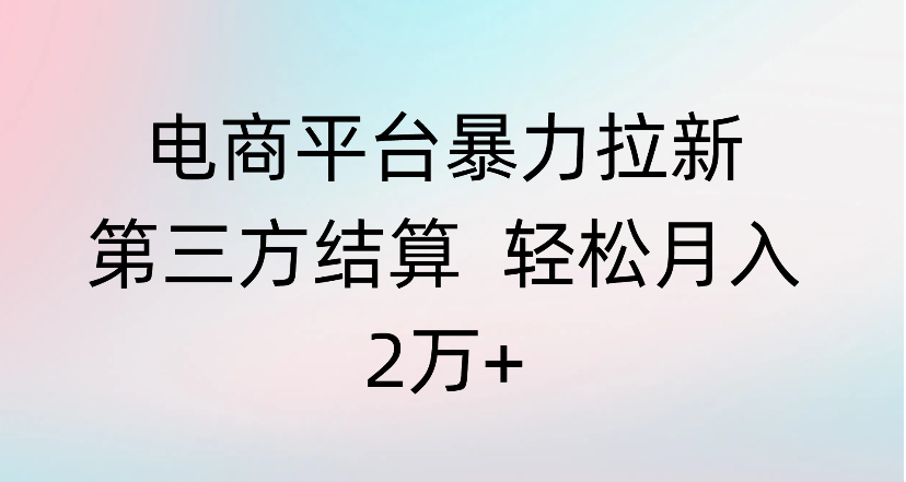 电商平台暴力拉新第三方结算 轻松月入2万+-91集赚创业网