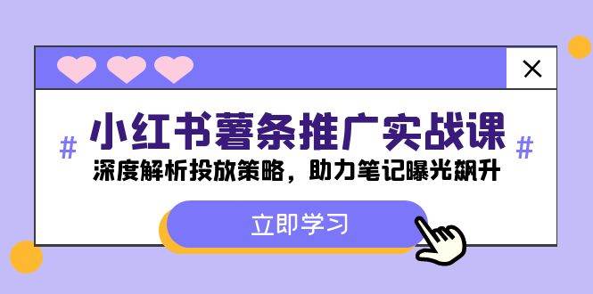 小红书-薯 条 推 广 实战课：深度解析投放策略，助力笔记曝光飙升-91集赚创业网