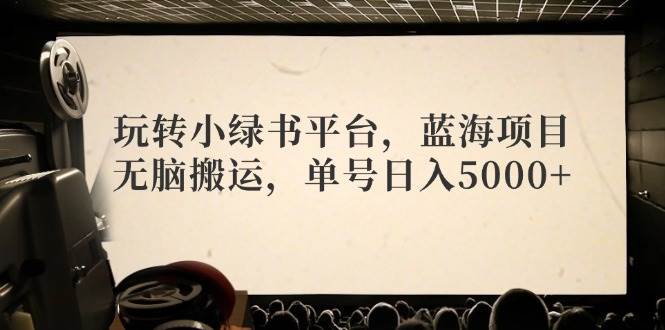 玩转小绿书平台，蓝海项目，无脑搬运，单号日入5000+-91集赚创业网