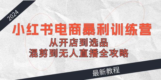 2024小红书电商暴利训练营：从开店到选品，混剪到无人直播全攻略-91集赚创业网
